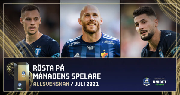 Nominerade till Månadens Spelare och Tränare i juli