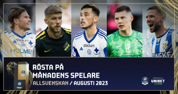 De fem kan bli Månadens Spelare i augusti